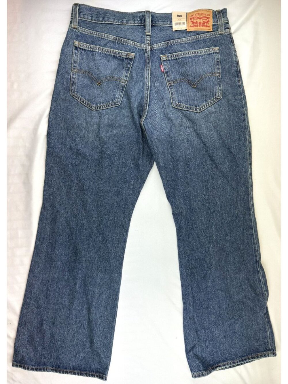NWT Levis 94 Baggy Bootcut Jeans Womens 31 Blue Denim Mid Rise Irregular 31 Inse - Picture 2 of 13